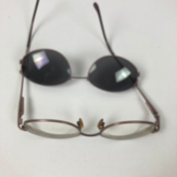 ATT 3003 Women's Eyeglass Frames with clip on sunglasses Size 50-18-140 Round - Picture 3 of 6